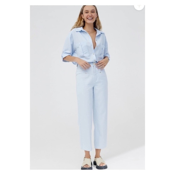 NWT SIGNIFICANT OTHER Monty Jean High Rise Straight Leg Light Wash Size US 4 - Picture 2 of 12